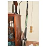 SKILOM SKIS, VINTAGE POLES, DOOR BAR