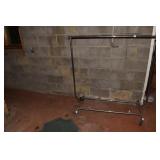 ROLLING CLOTHING RACK 51" WIDE POLE