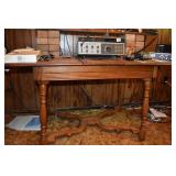 OAK 44" W X 30" DINING TABLE WITH 11" CENTER LEAF