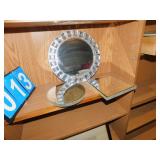 THREE MIRRORED DISPLAY PIECES WITH FANCY EDGES