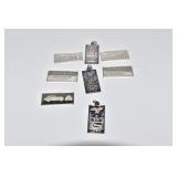 5 SMALL SILVER MINI BARS 0.58 OZ