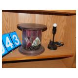 METAL-STAINED GLASS PEDESTAL 10" DIAMETER 13"