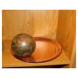 COPPER PLATE PAUL REVERE, WOODEN BALL