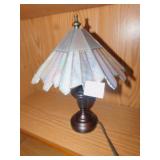 STAINED GLASS SMALL LAMP; H 12 1/2"