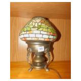 LEADED GLASS LAMP 12" H