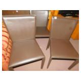 LEATHER PARSON CHAIRS DARK BROWN 34" H X 19" W X