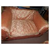 LOVE SEAT WITH GOLDEN AND MAROON FLORAL DESIGN;