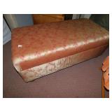 STORAGE OTTOMAN WITH GOLDEN AND MAROON FLORAL