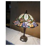 STAINED GLASS LAMP W/ 2 BULBS 24" H