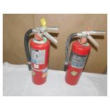 TWO CHARGED FIRE EXTINGUISHERS
