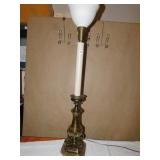 STIFFEL TABLE LAMP WITH WHITE GLOBE 40.5" H