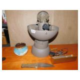 FOUNTAIN, VASE, KNIFE ETC.