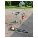 METAL HANGER WITH HANGING RED DECORATION 40" H;