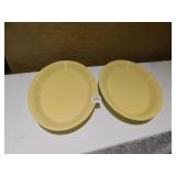 TWO YELLOW FIESTA WARE SERVING PLATES