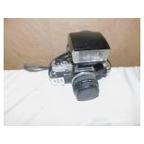 OLYMPUS CM10 WITH LENS AND ELECTRIC FLASH