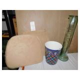 TIE ON SEAT CUSHIONS, WASTE CAN, TALL VASE 23" H