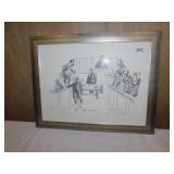 ETCHING "CHECKING THE RECORDS 48/1000 SIGNED LR -