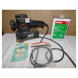 DUAL ACTION SANDER, PAINT THINNER 1/3 FULL,
