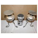 PAIR OF CANDLES W/ BATTERY LANTERN