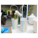 5 TIN BASKETS, 22 KT GOLD GLASS ANGEL GET WELL