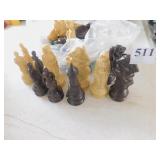 CHESS PIECES PLASTIC, LARGE SIZE APPROX 4" TALL