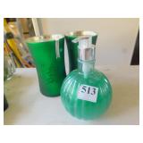 2 NEW CHRISTMAS WOOD WICK CANDLES, SOAP DISPENSER