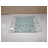GLASS CHESS SET, 12 3/4" X 9 3/4"