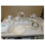 TEA POT, PITCHER, PLATES, DECORATIVE SHELLS,