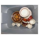 ORBIT STONE BROWNWARE; MICROWAVE AND DISHES