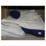 ASSORTED BLANKETS; TABLECLOTHS; BED SHEETS QUEEN
