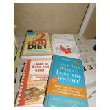 DIET BOOKS AND COOKBOOKS WITH CUTE BASKET