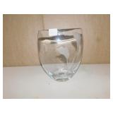 VASE MIKASA ETCHED, 10" H X 8" W