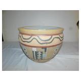PLANTER 9" H X 12" W INDIAN DESIGN NUMBERED BASE