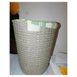 WICKER BASKET LINED TOWELS, ETC.