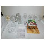 LENOX CLOCK, MUGS, SET CHEESE KNIVES, ETC.