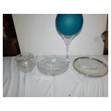 FRUIT BOWL 1 DAMAGED FOOT, CANDLE HOLDER ETC.