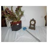 BATTERY OP CLOCK, VASE, GRILL CLEANER