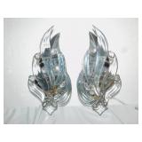 HAND CRAFTED LEADED GLASS ELECTRIFIED LAMPS 15" H