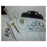 STAINED AND LEADED GLASS - 15" W X 8" H, WOOD