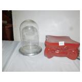 TERRARIUM; PEDESTAL; MIRRORED HANGING CANDLED