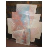 CONTEMPORARY RAISED PANEL ART ON CANVAS 50 1/2" X