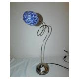 BLUE AND WHITE GLASS LAMP 20"H