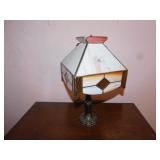 SLAG GLASS LAMP 14" H X