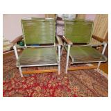FOLDING PATIO CHAIRS WOOD ARM GOOD CONDITION
