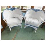 WICKER SOFA AND 2 SIDE CHAIRS - 70" LONG SOFA 1