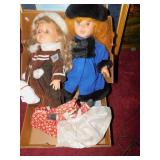 TWO DOLLS, AND BLACK RAG DOLL