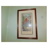 SHIP BAROMETER, 2 FRAMED ART PIECES