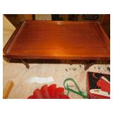 MAHOGANY COFFEE TABLE, POPULAR MECH., BAG, ETC.