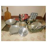 POTS AND PANS; BAKING PANS; STRAINER; ETC.