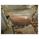 COPPER BOILER; WASH BOARD AS PICTURED; BIRD